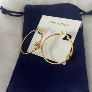 Tory Burch gold hoop earrings